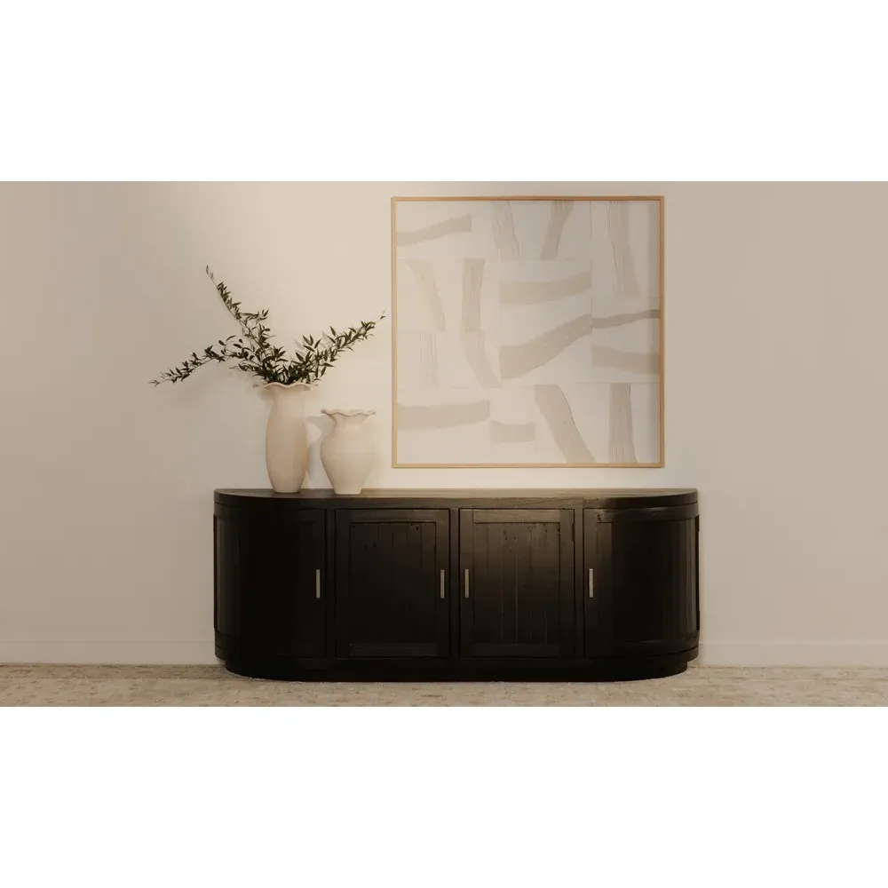 Neriah Reclaimed Wood Media Cabinet - Black