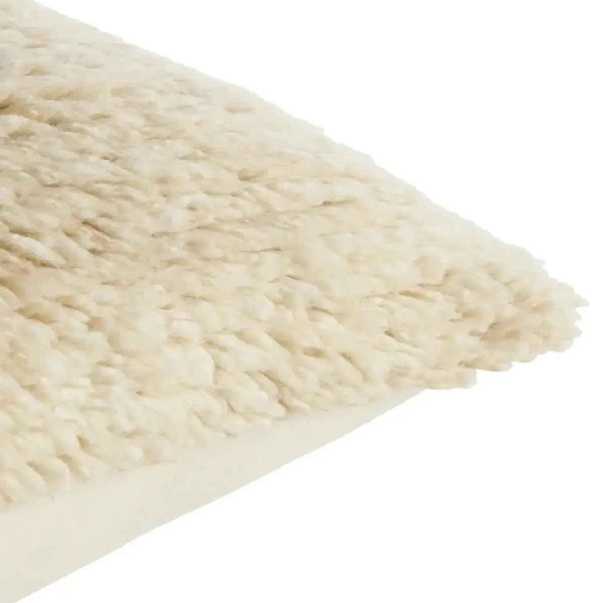 Neriah Shag Throw Pillow - Cream, Wool