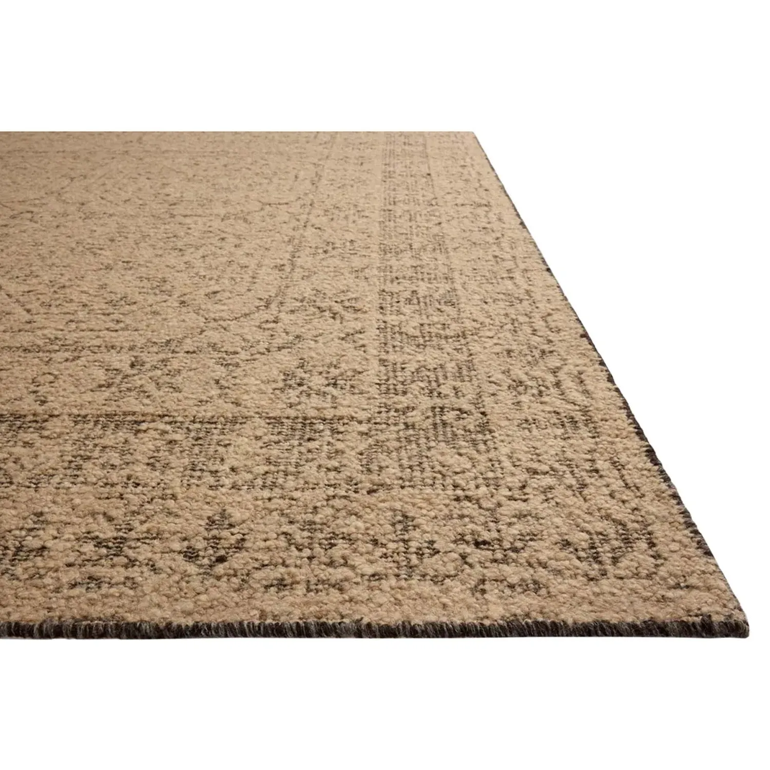 Nerissa Large Medallion Patterned Rug - Tan, Wool Cotton