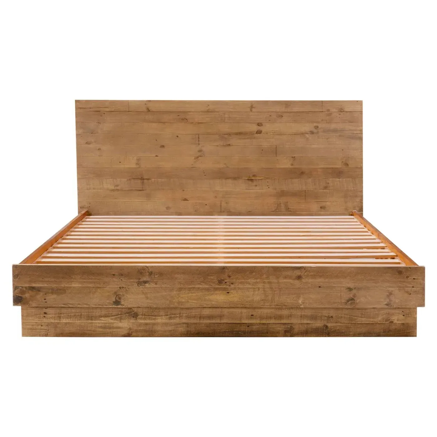 Nestor King Size Bed Frame - Brown, Reclaimed Pine