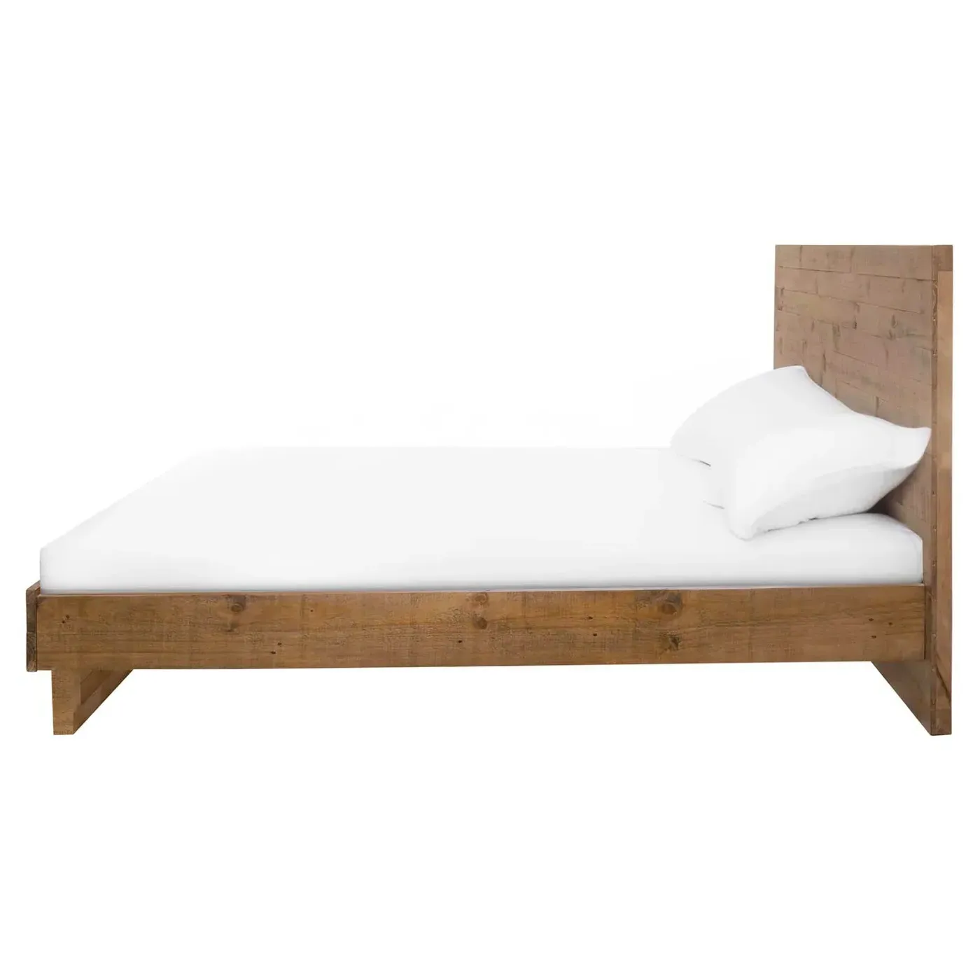 Nestor Queen Size Bed Frame - Brown, Reclaimed Pine