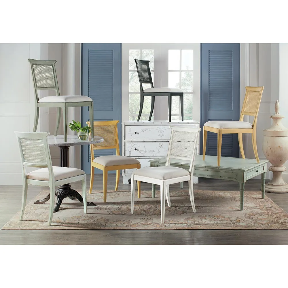 Nestryl Woven Cane Back Dining Chair - Green, Wood