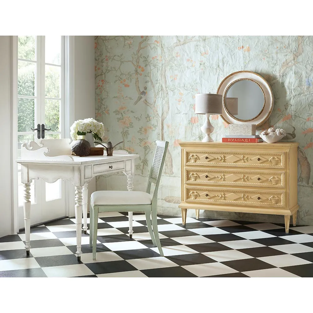 Nestryl Woven Cane Back Dining Chair - Green, Wood