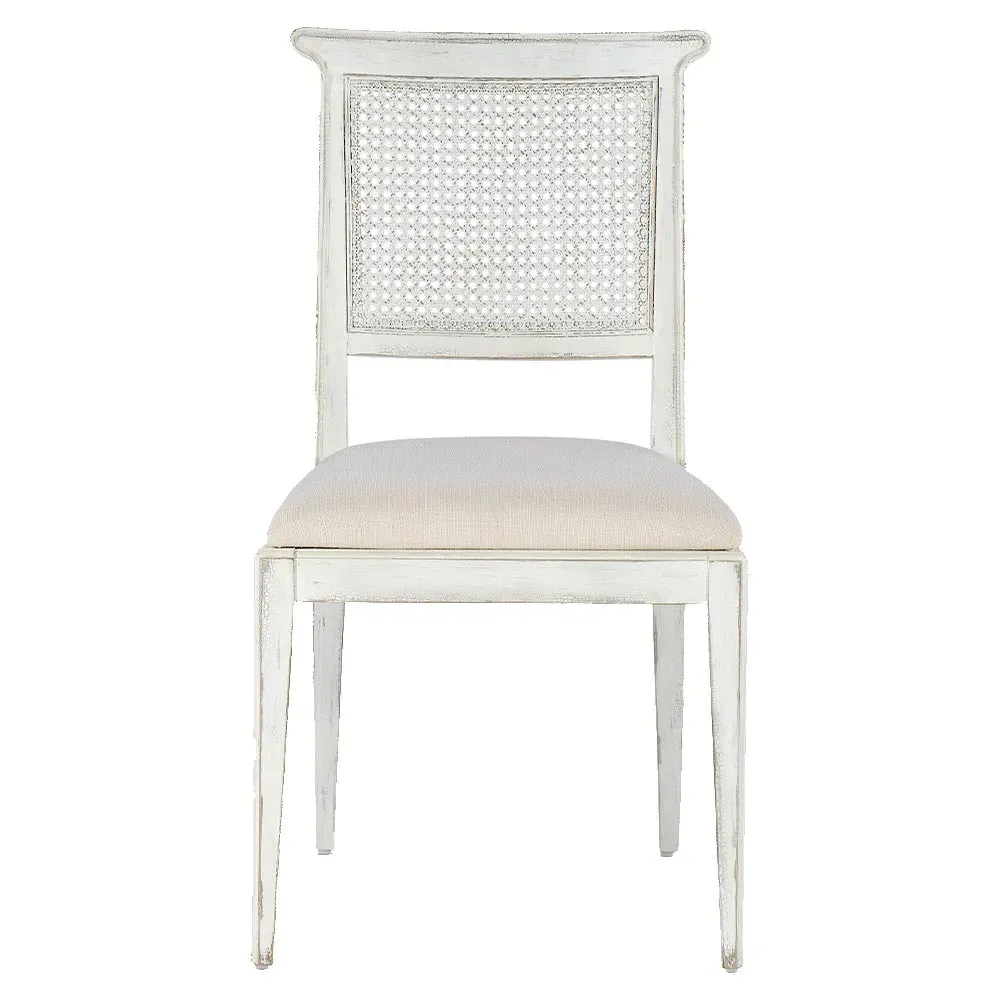 Nestryl Woven Cane Back Dining Chair - White, Wood