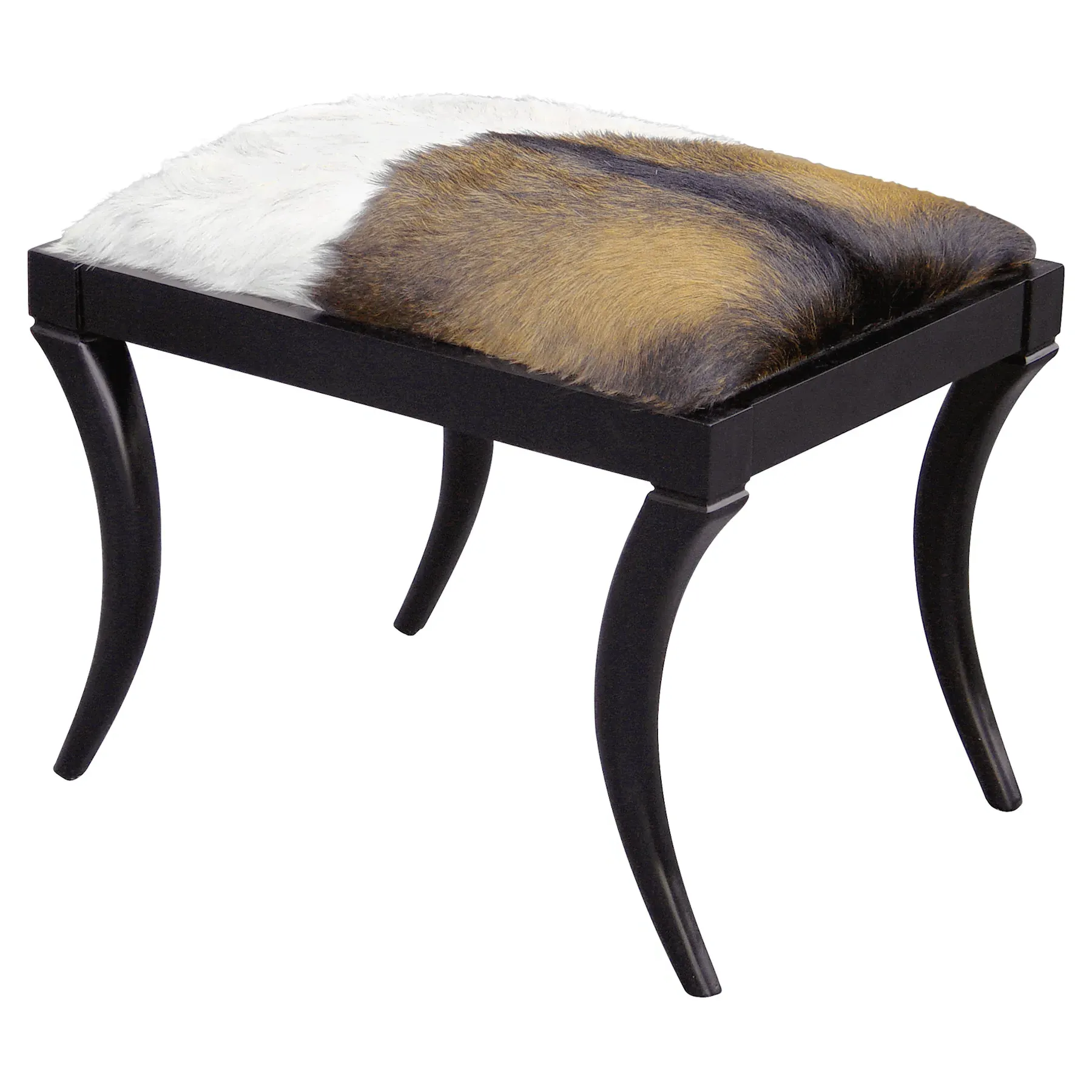Neta Saber Goat Hide Stool - Black, Leather