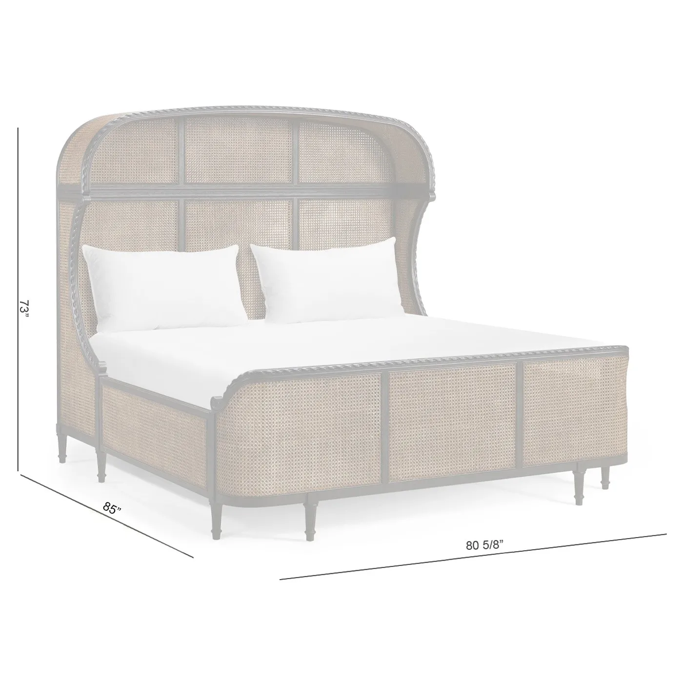 Nevaeh King Size Wingback Bed - Brown, Oak