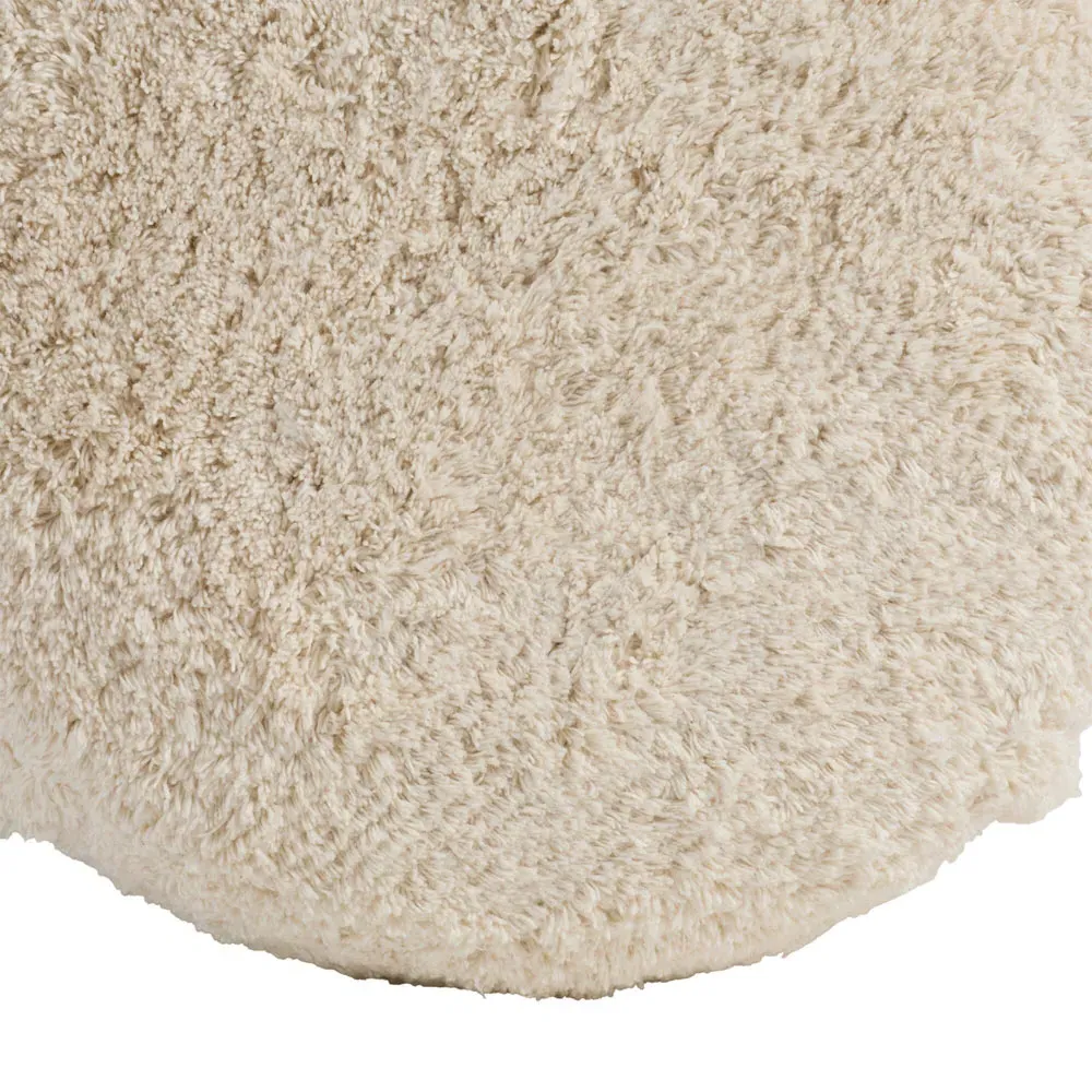 Neve Round Pouf - Cream, Cotton