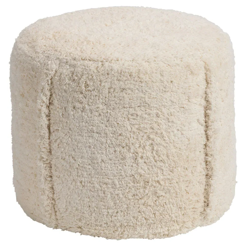 Neve Round Pouf - Cream, Cotton image