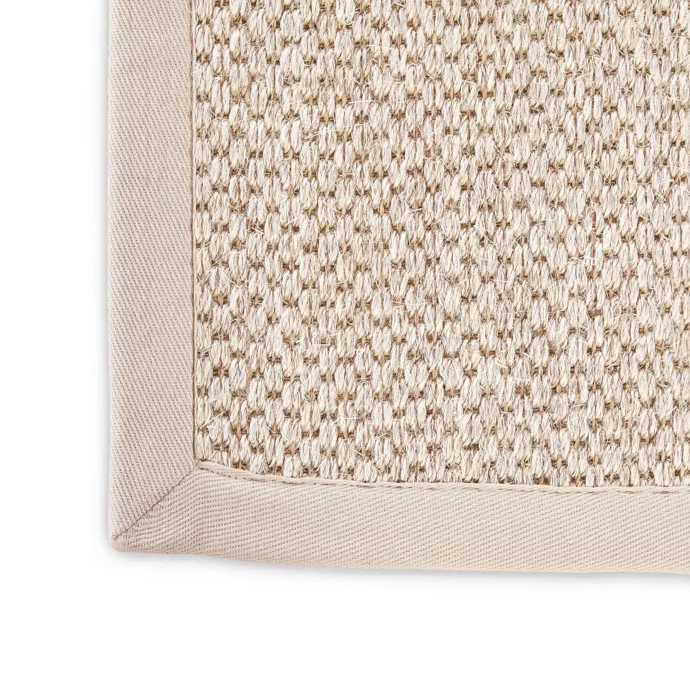 Neville 5x8 Sisal Border Rug - Beige, Sisal