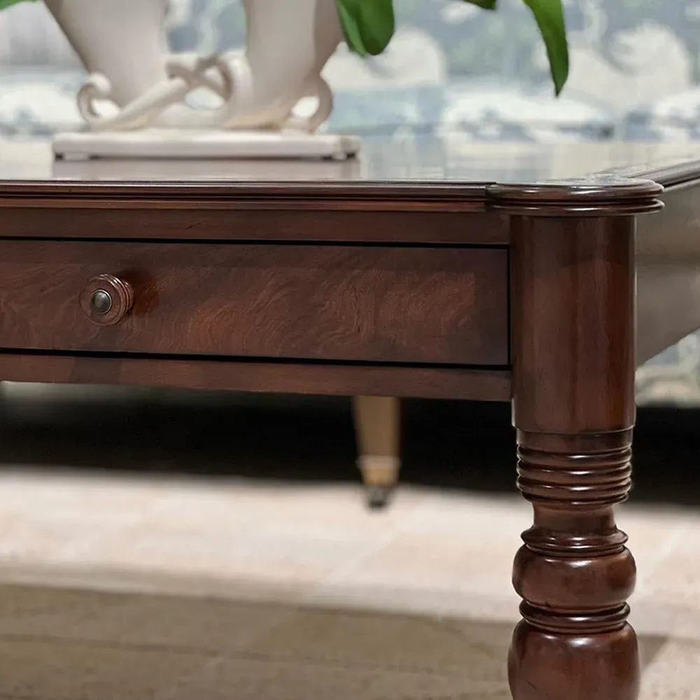 Nevis Rectangular Storage Coffee Table - Brown