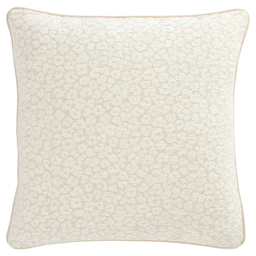 Newbury Gardenia Throw Pillow - Beige, Cotton