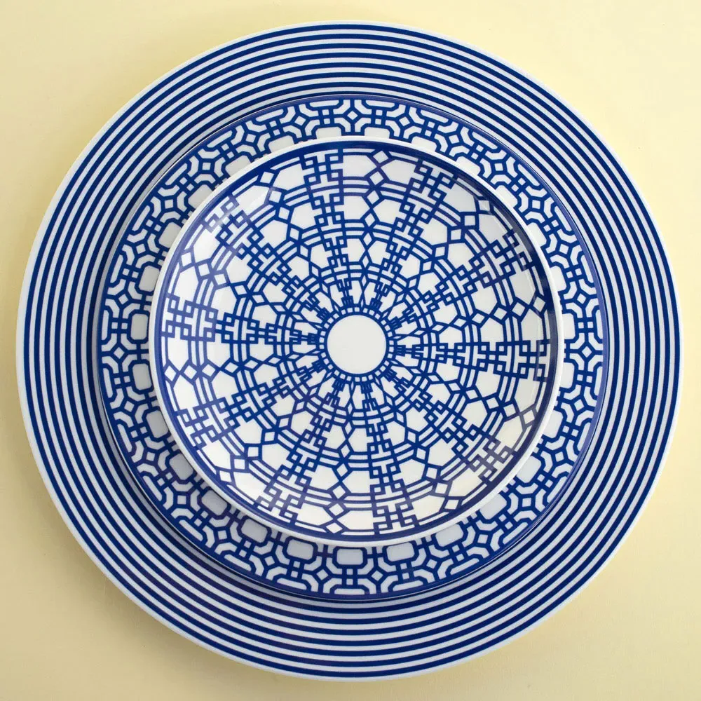 Newport Canape Plate Set of 4 - Blue, Porcelain