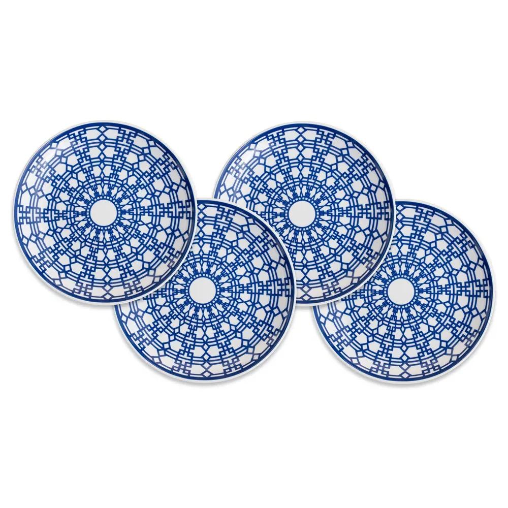 Newport Canape Plate Set of 4 - Blue, Porcelain