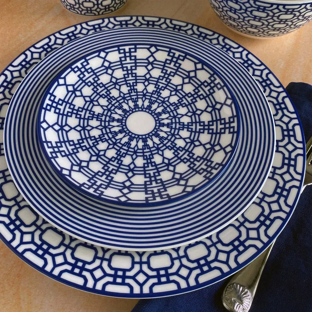 Newport Salad Plate - Blue, Porcelain