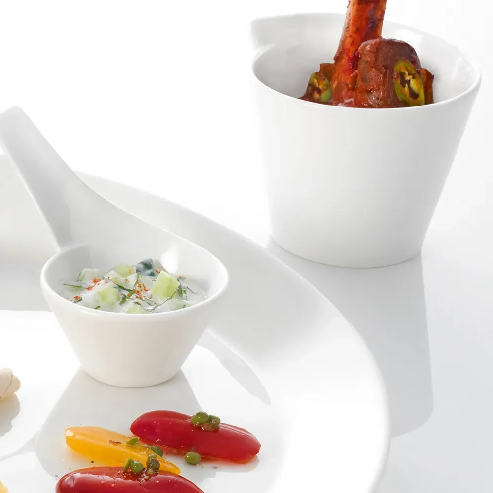 NewWave 4 Piece Dipping Bowl Set - White, Porcelain