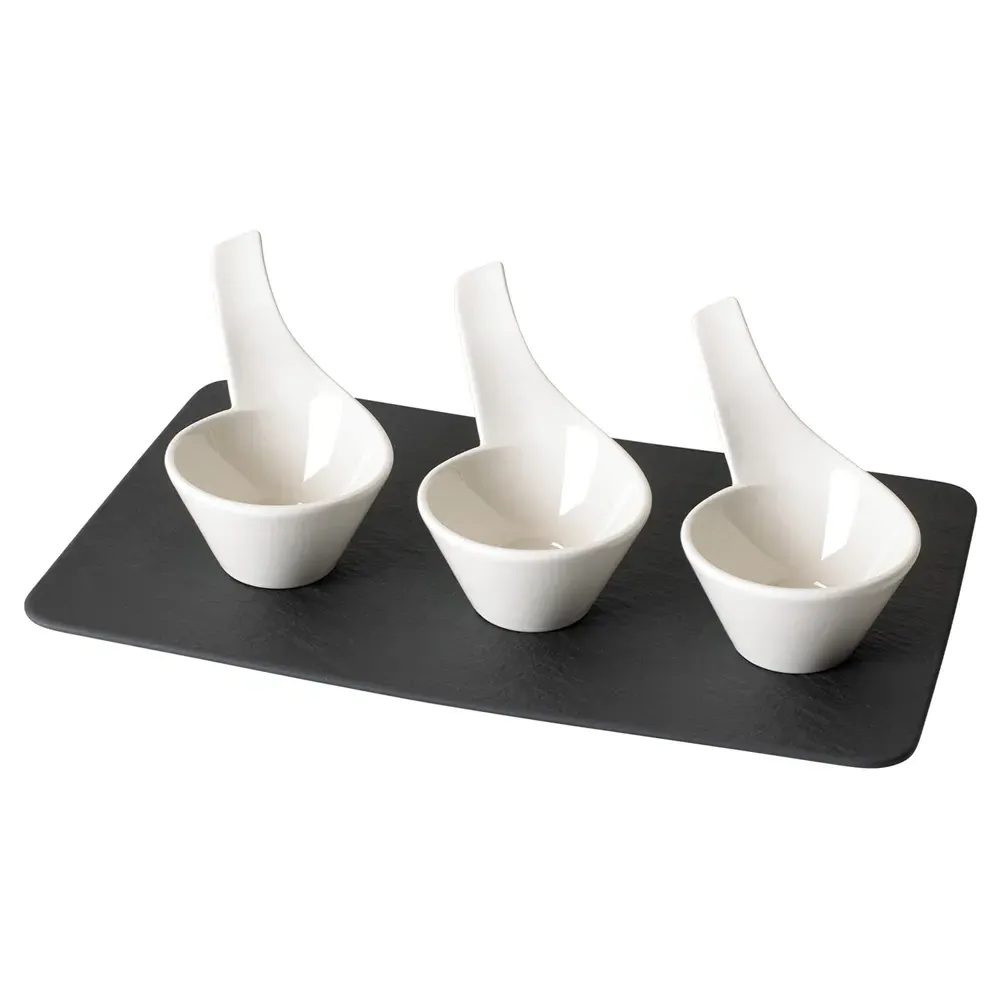 NewWave 4 Piece Dipping Bowl Set - White, Porcelain image