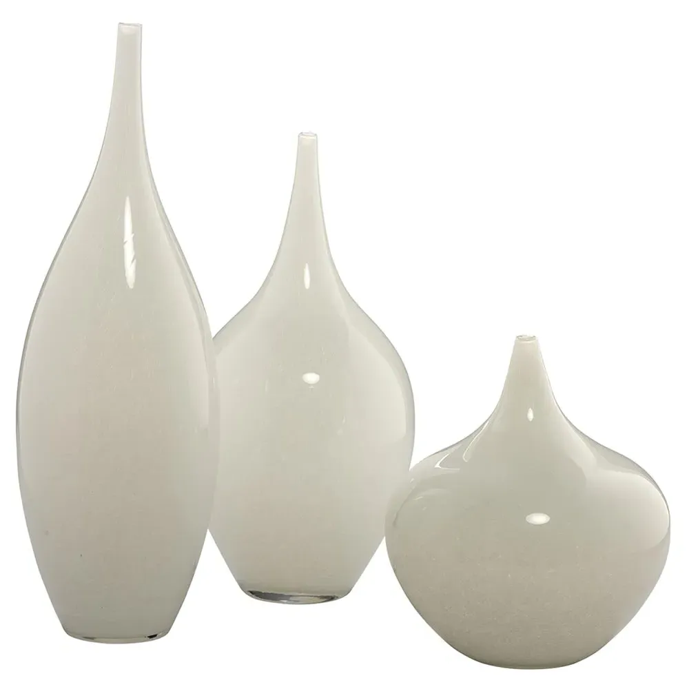Niana Hand Blown Glass Bud Vase Set - White image