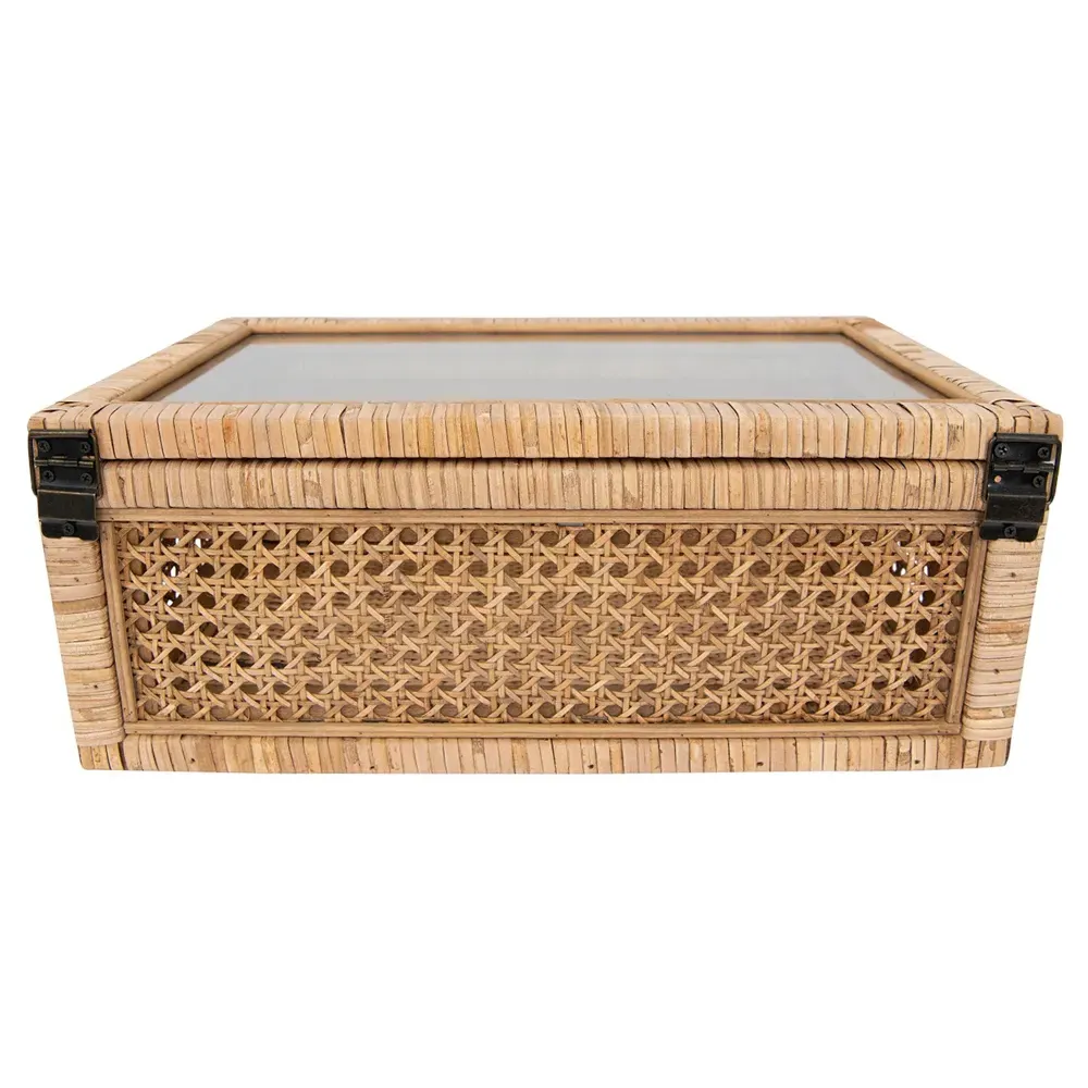 Niana Rectangular Decorative Box Set - Natural, Rattan