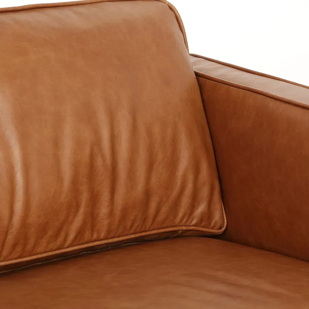 Nicholas Sofa - Brown, Top Grain Leather