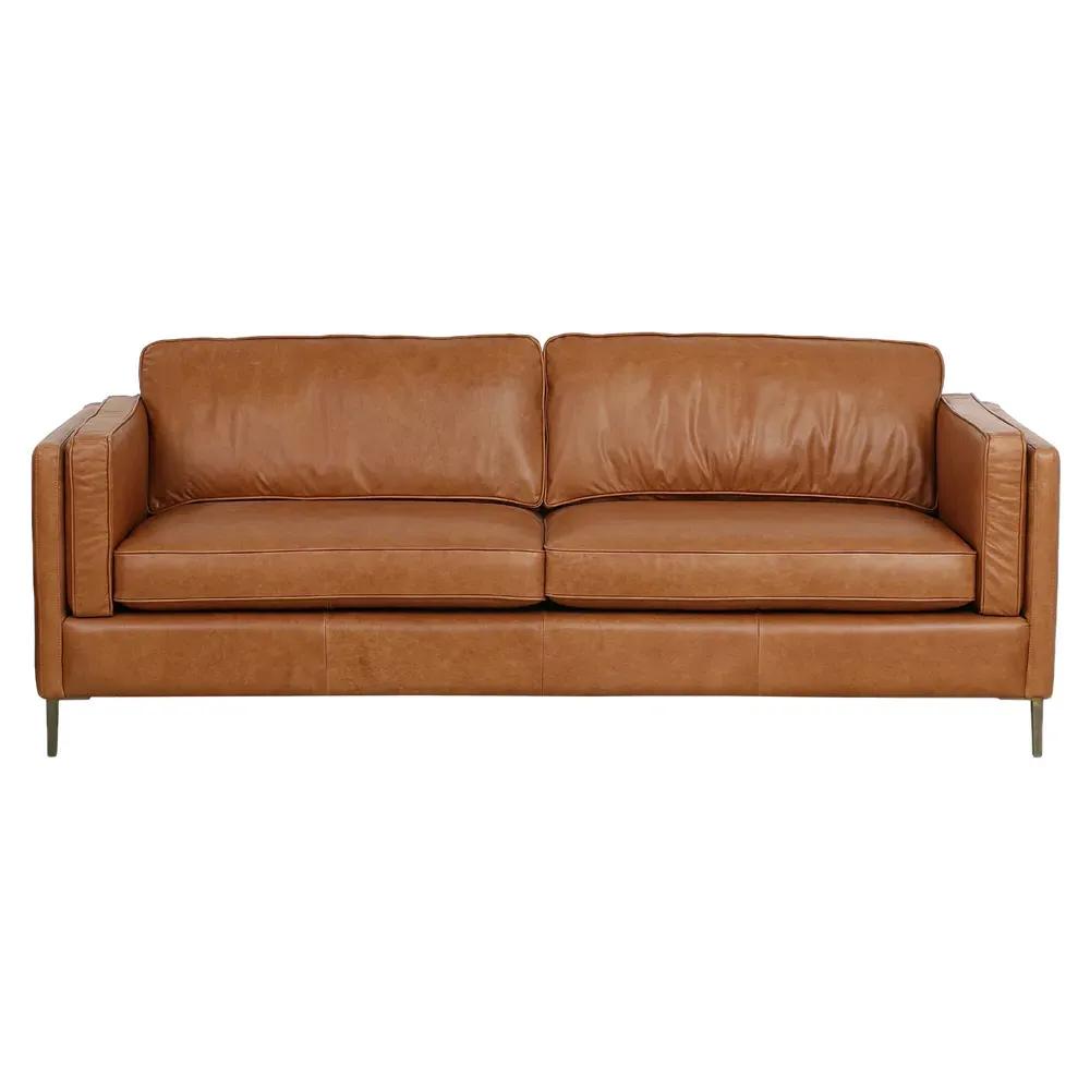 Nicholas Sofa - Brown, Top Grain Leather