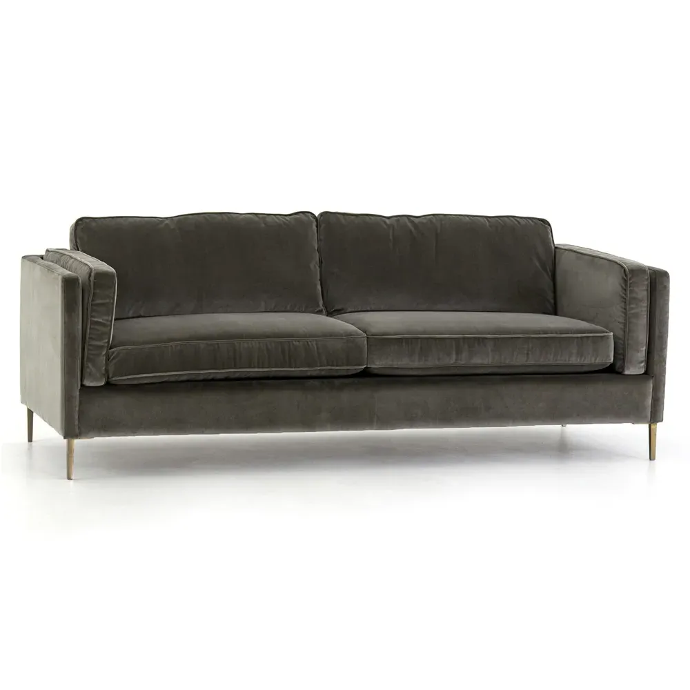 Nicholas Sofa - Dark Grey, Velvet