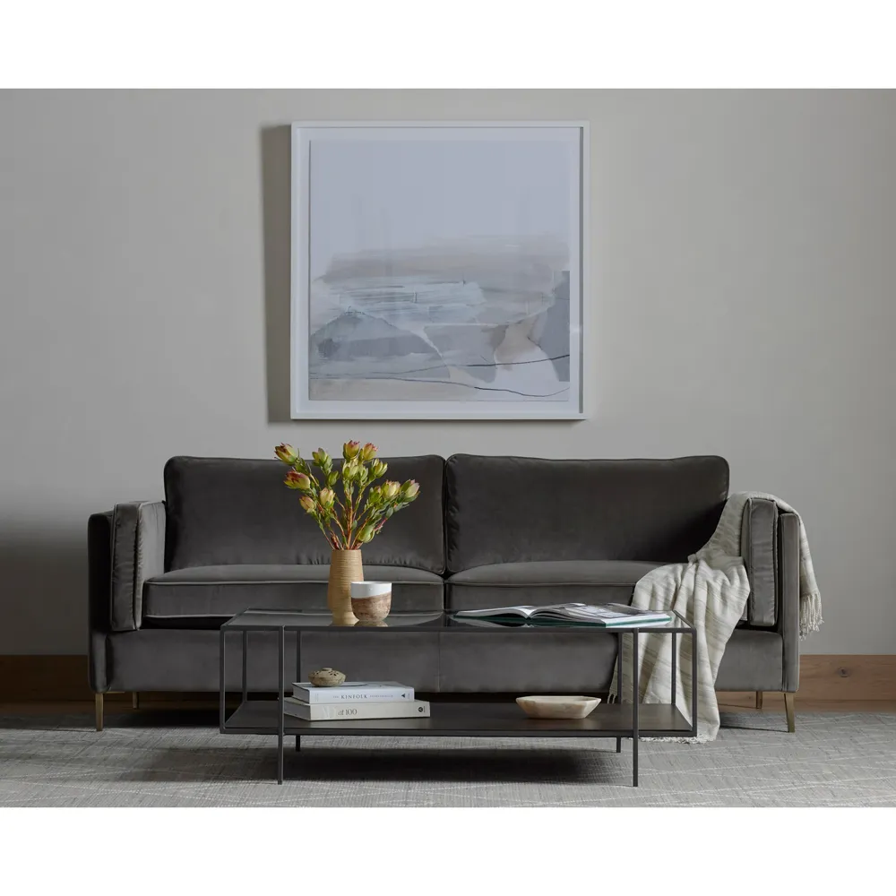 Nicholas Sofa - Dark Grey, Velvet