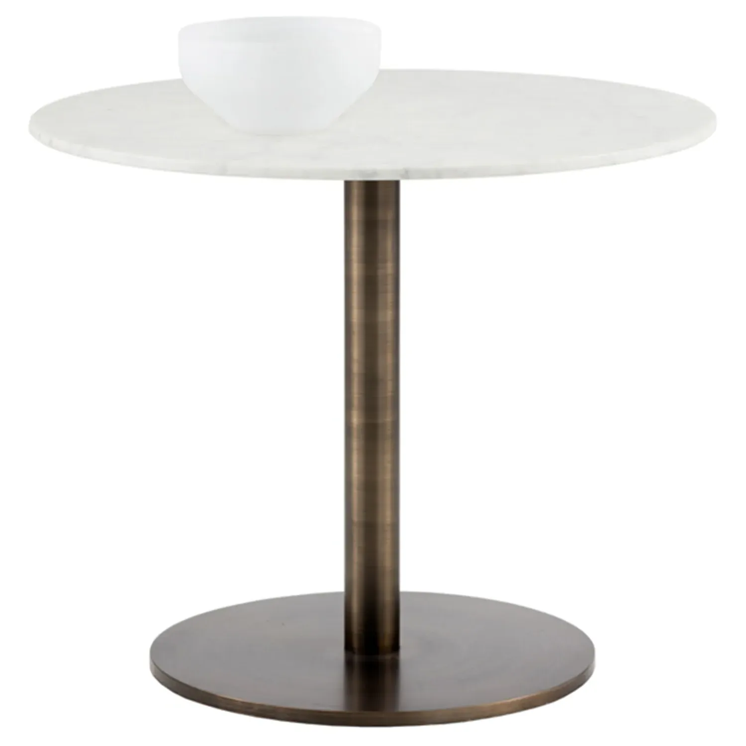 Nicholson Round Bistro Table - White, Marble