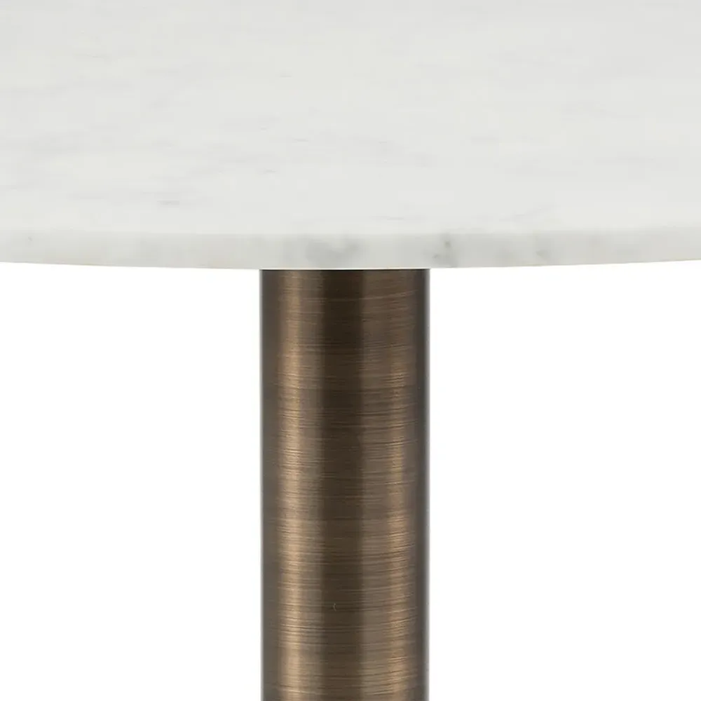 Nicholson Round Bistro Table - White, Marble