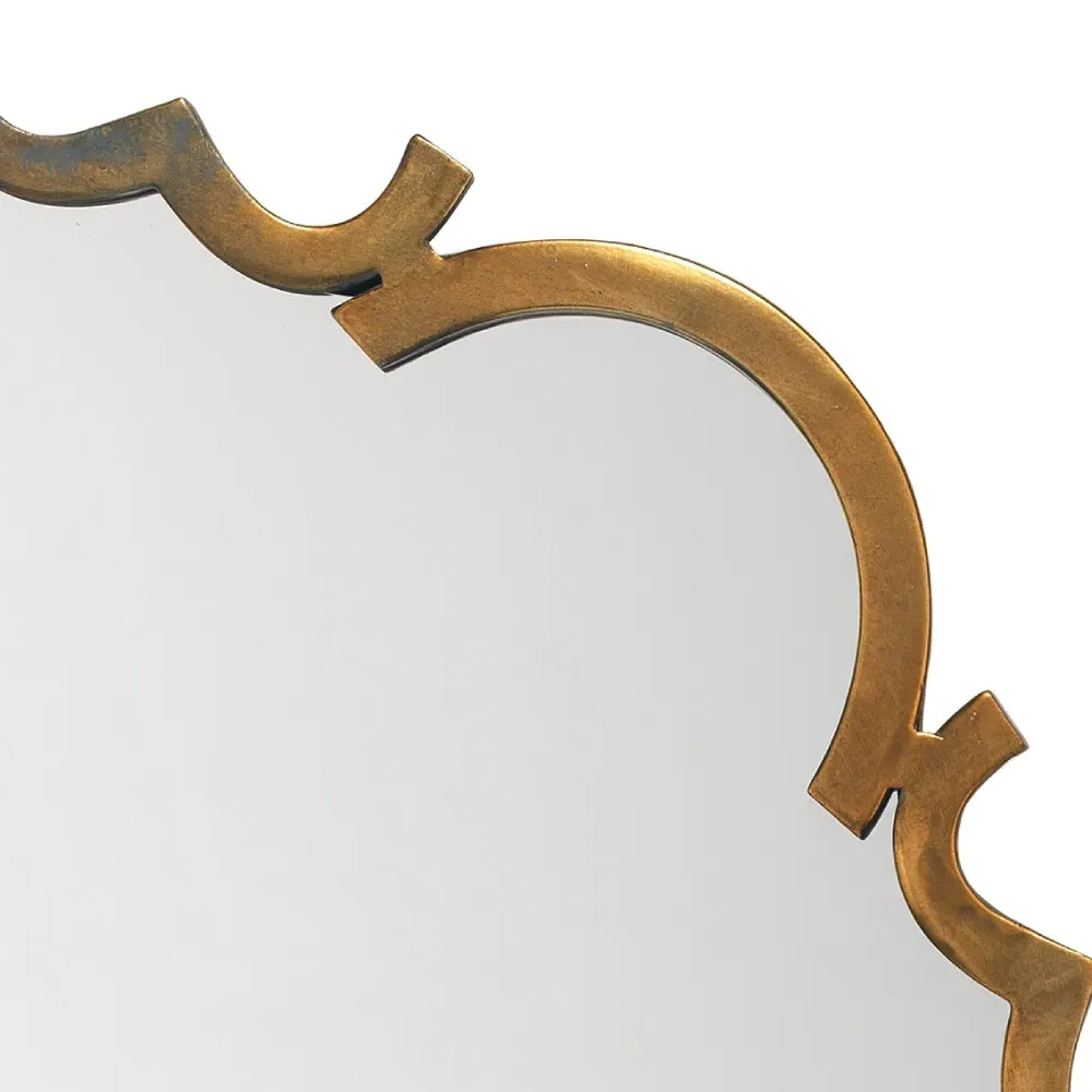 Nico Round Wall Mounted Mirror - Gold, Metal