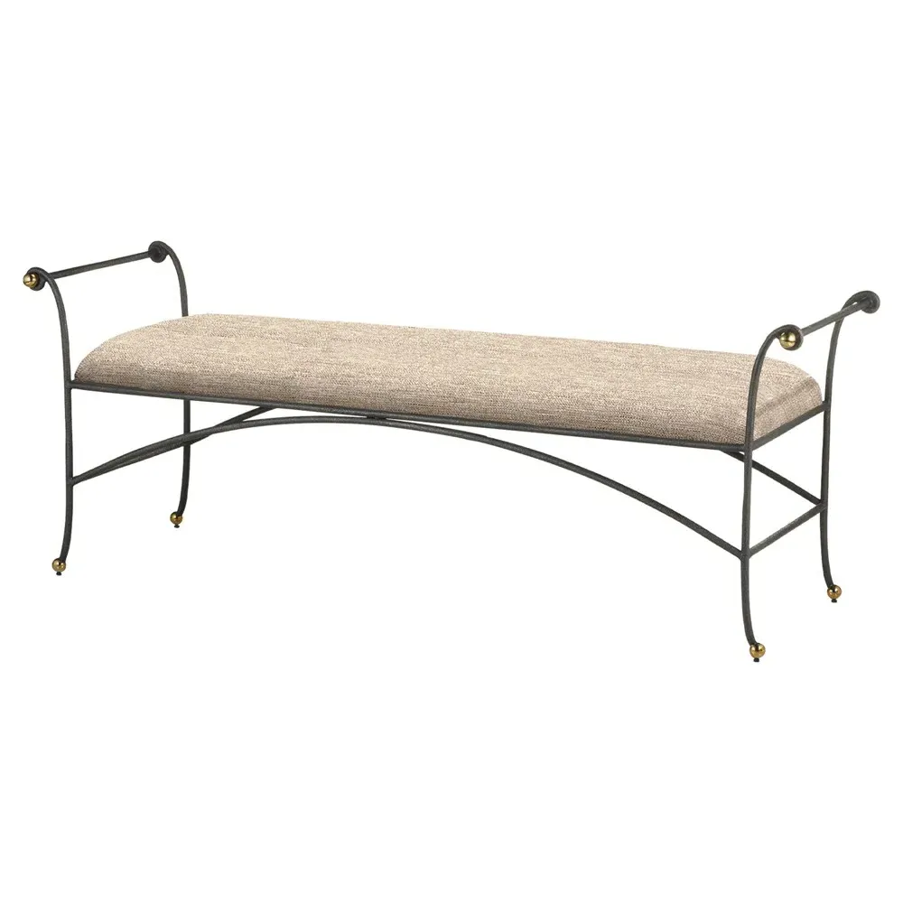 Nicole Bedroom Bench - Beige, Steel