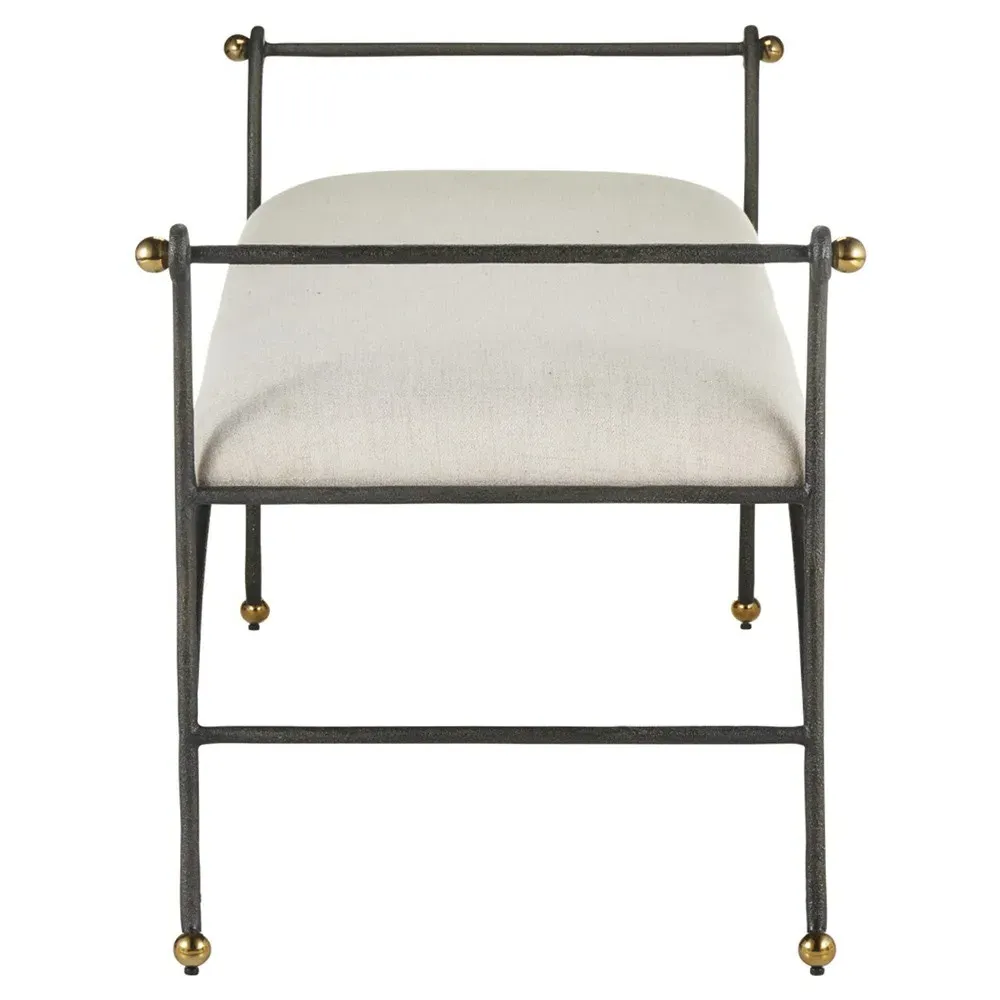 Nicole Bedroom Bench - Beige, Steel