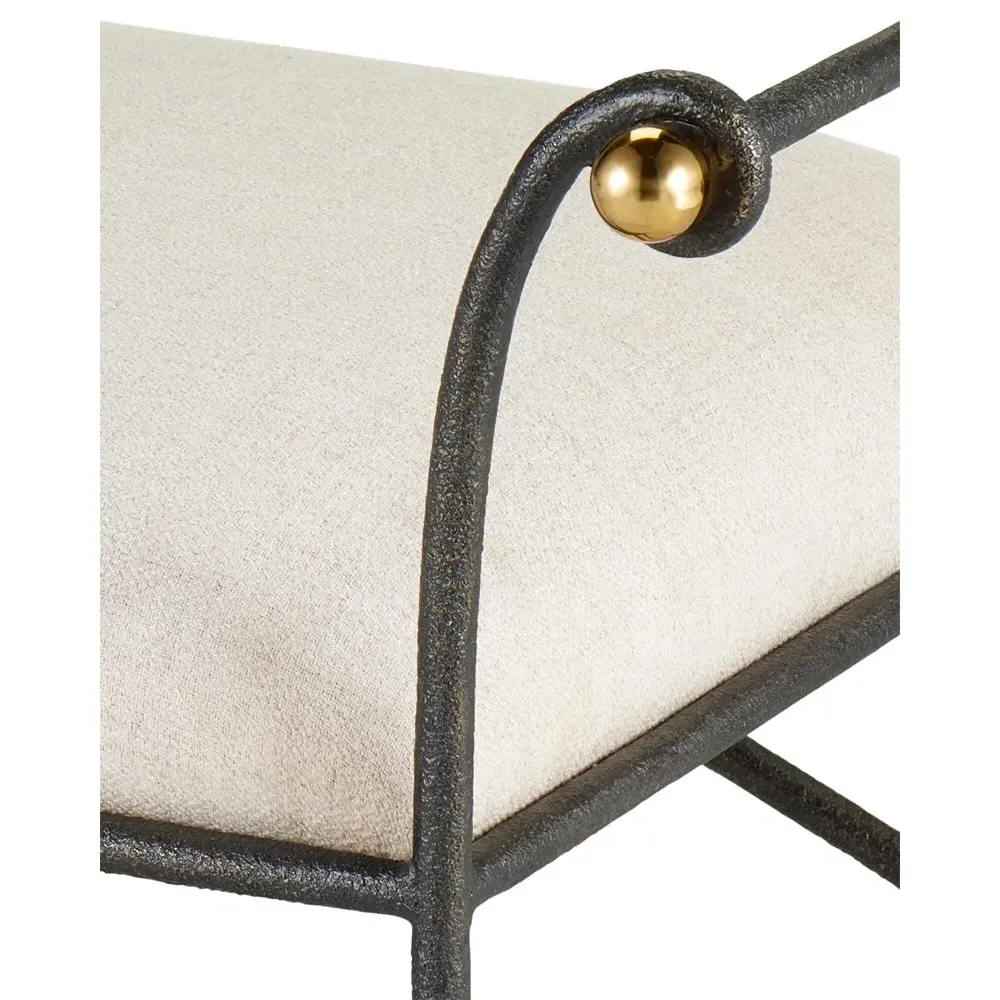 Nicole Bedroom Bench - Beige, Steel