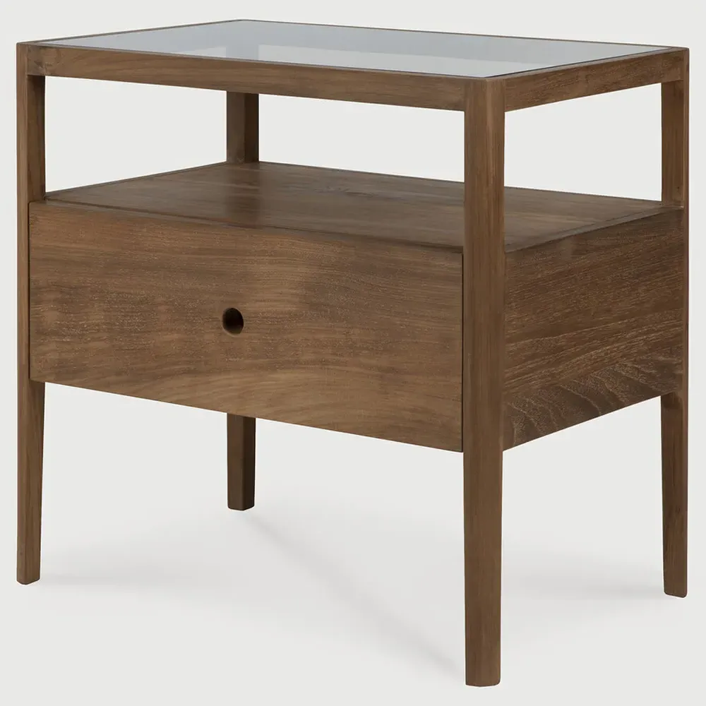 Nicole Reclaimed Teak Nightstand - Brown