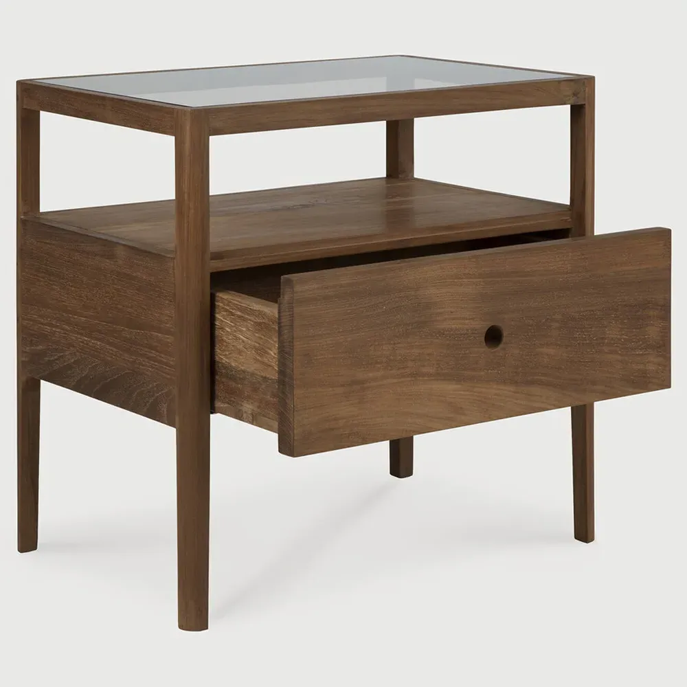 Nicole Reclaimed Teak Nightstand - Brown