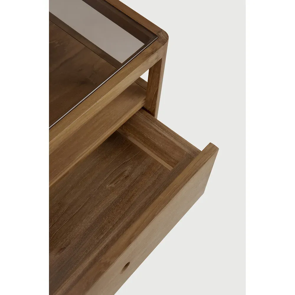 Nicole Reclaimed Teak Nightstand - Brown