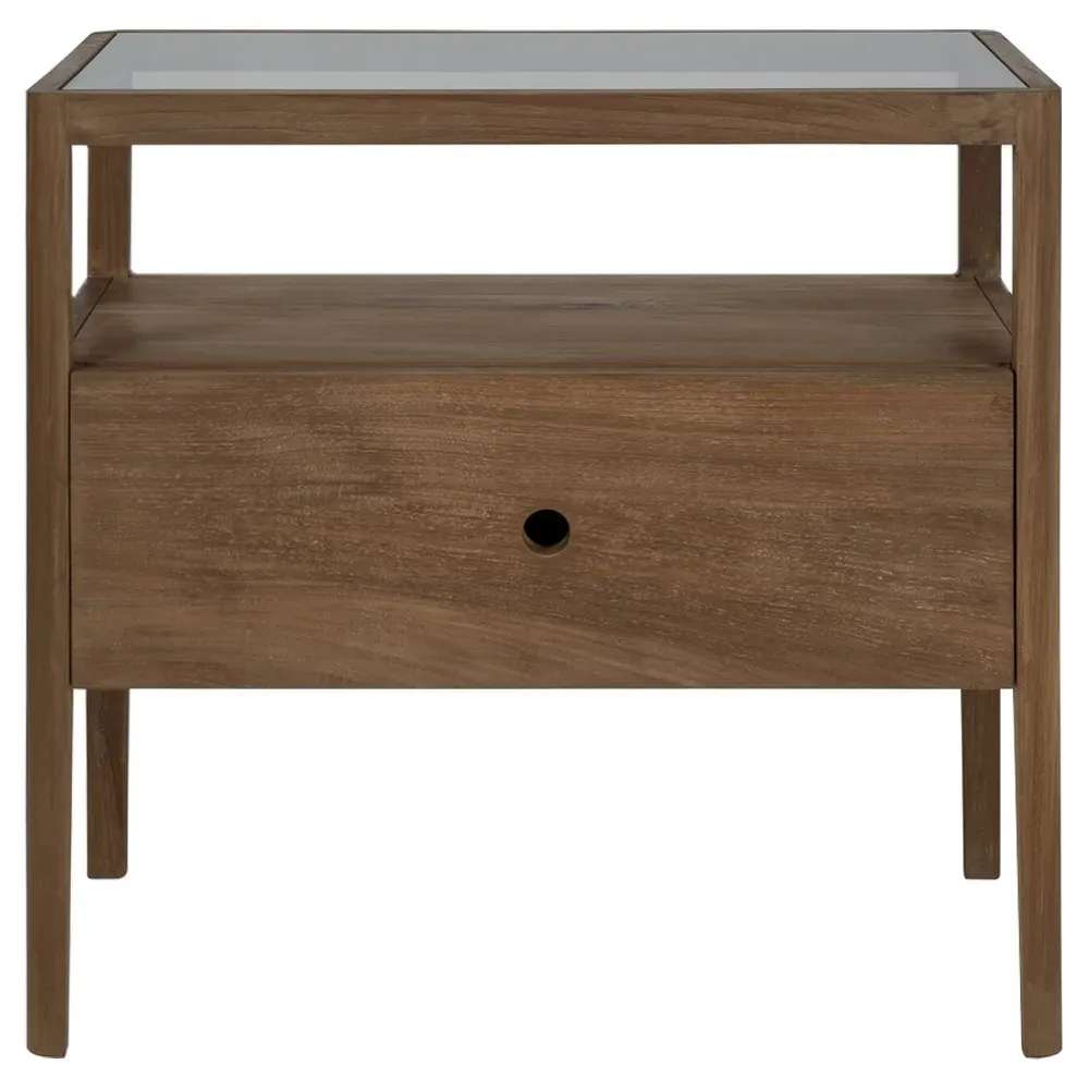 Nicole Reclaimed Teak Nightstand - Brown image