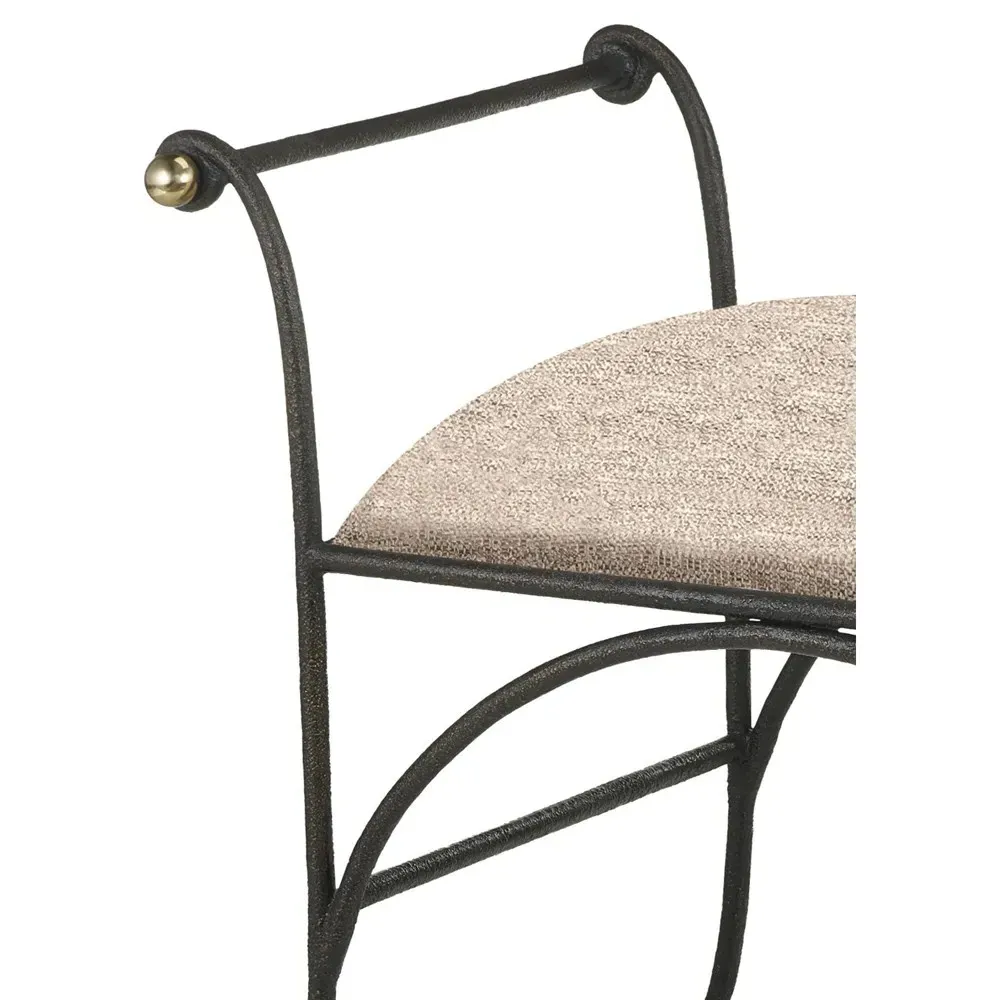 Nicole Rectangular Ottoman - Beige, Steel