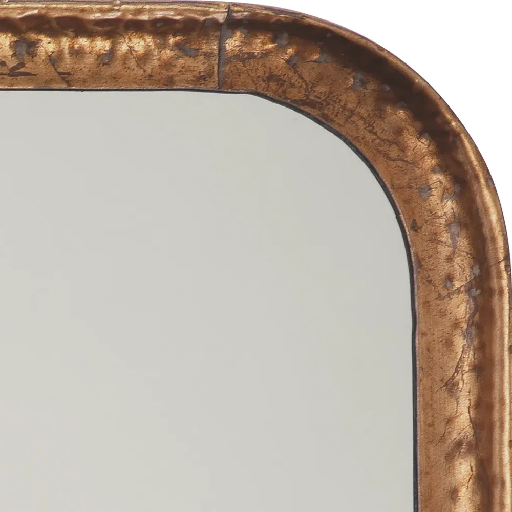 Nicole Rectangular Wall Mirror - Gold Leaf, Iron