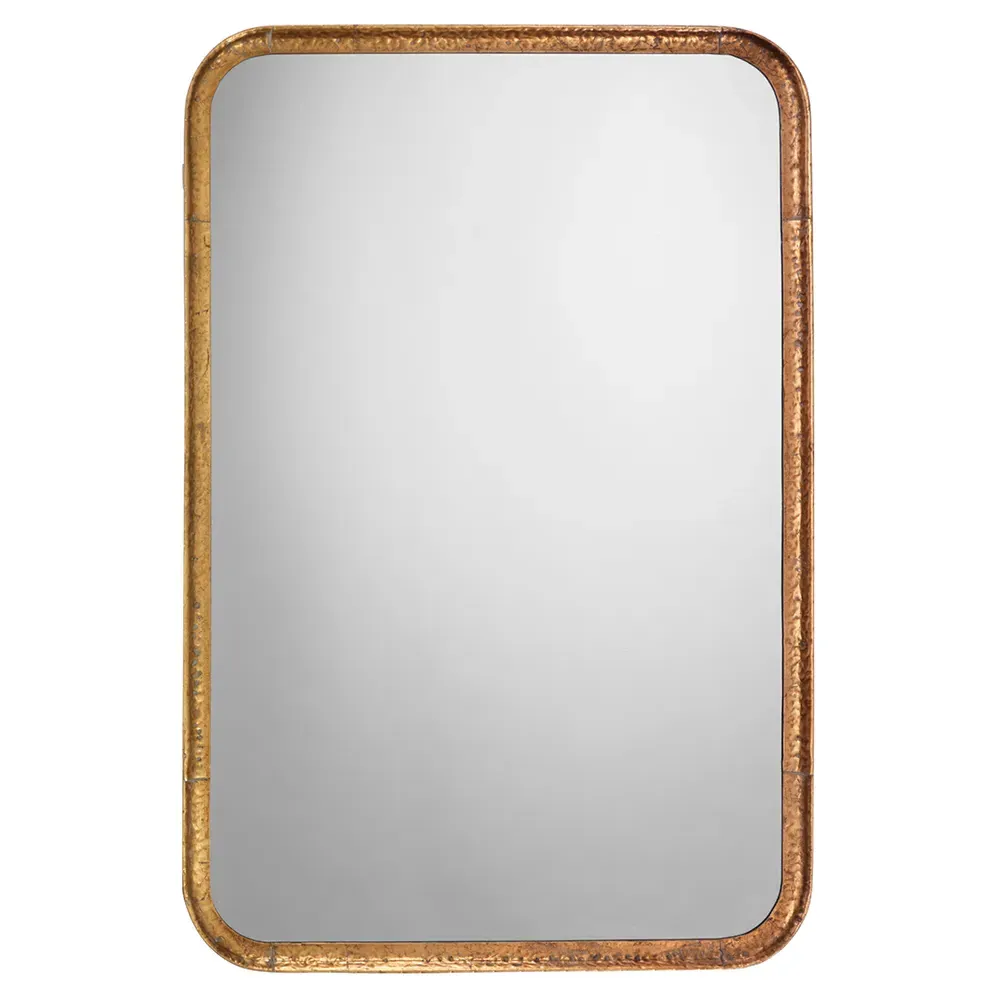 Nicole Rectangular Wall Mirror - Gold Leaf, Iron