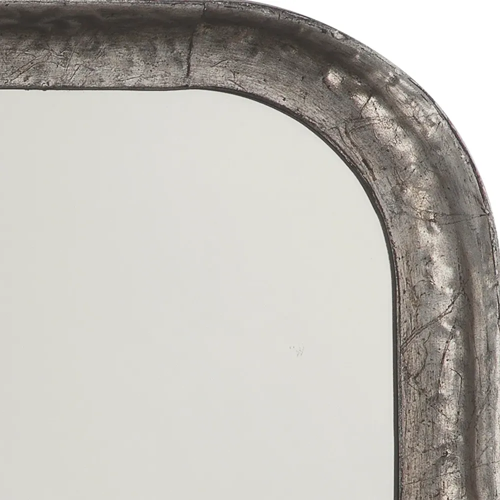 Nicole Rectangular Wall Mirror - Silver Leaf, Iron