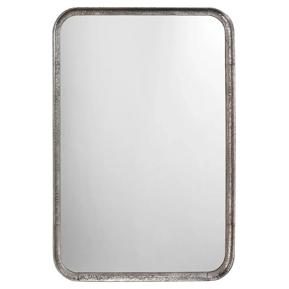 Nicole Rectangular Wall Mirror - Silver Leaf, Iron