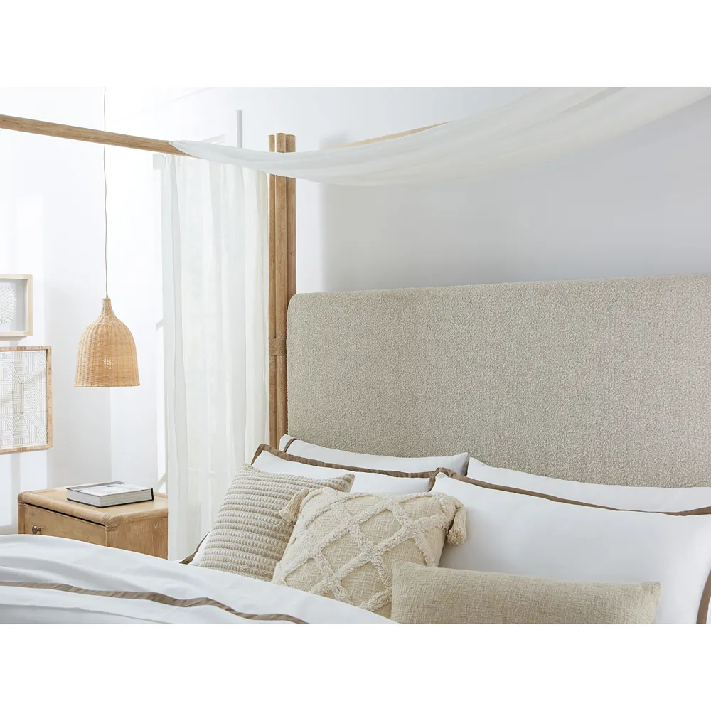 Nigel King Canopy Bed - Light Brown, Oak