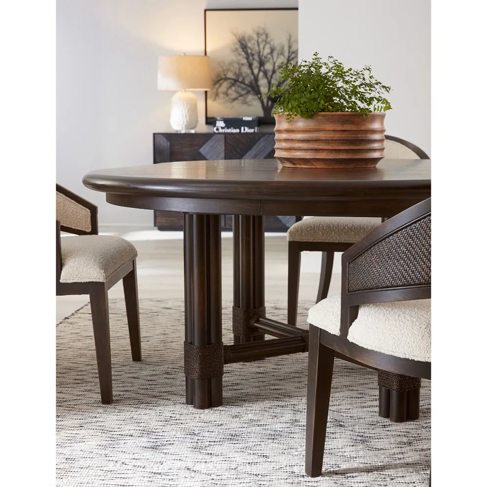Nigel Round Extendable Dining Table - Dark Oak