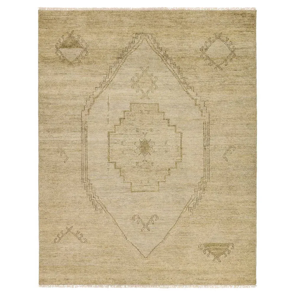Nikita Fayola Medallion Hand Knotted Rug - Green, Wool