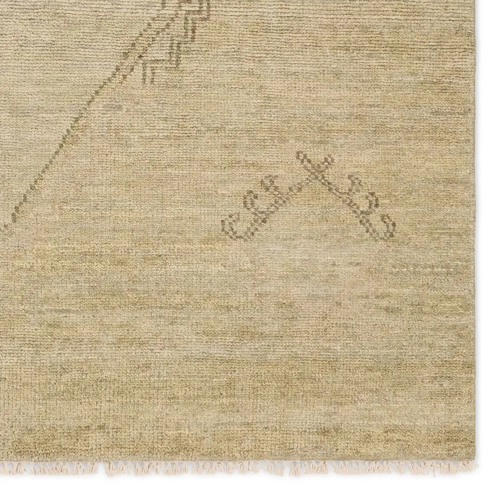 Nikita Fayola Medallion Hand Knotted Rug Sample - Green, Wool