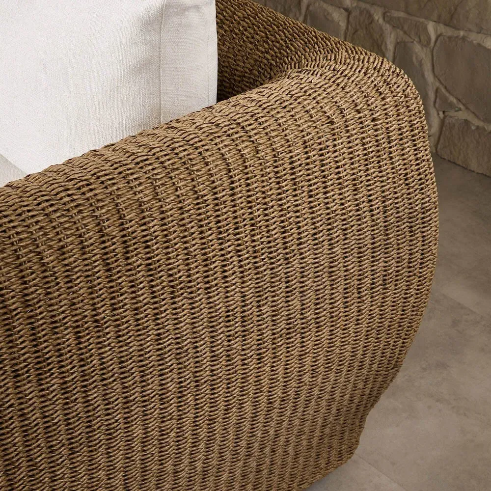 Nikka 104" Woven Outdoor Sofa - Brown