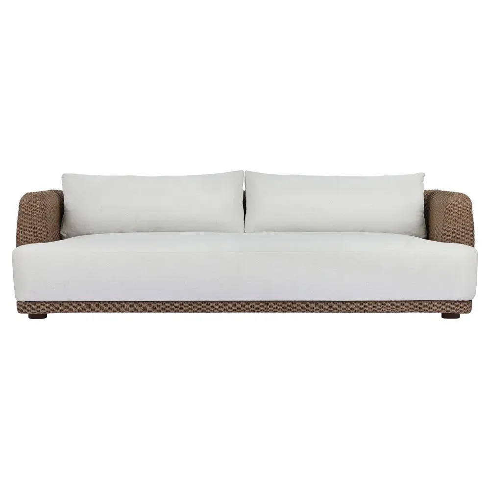 Nikka 104" Woven Outdoor Sofa - Brown