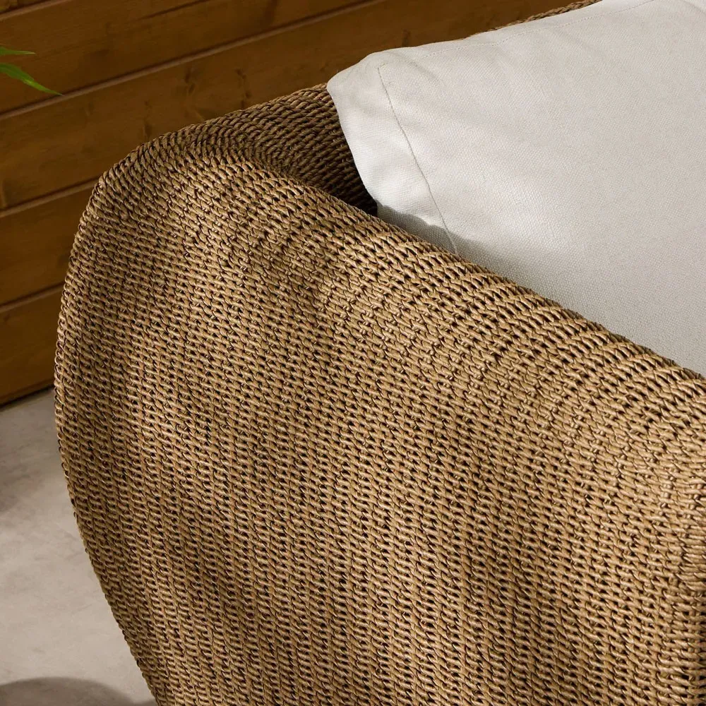 Nikka Wicker Outdoor Lounge Chair - Brown