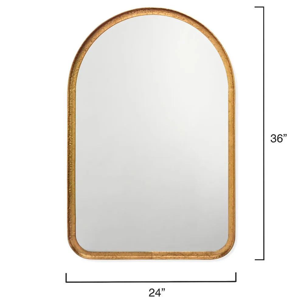 Nikko Arched Wall Mirror - Gold Leaf, Iron