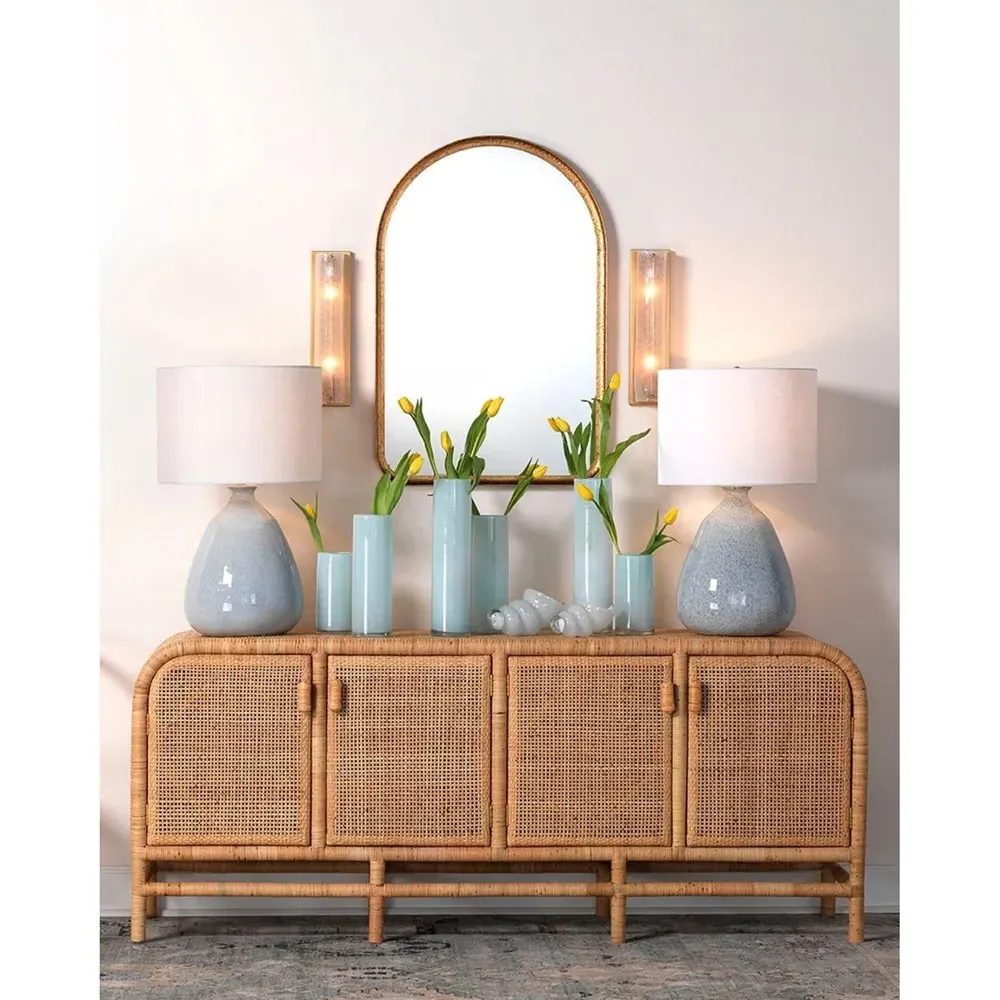 Nikko Arched Wall Mirror - Gold Leaf, Iron